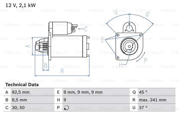 Startmotor Starter Von Bosch 2250 4304 bosch kopen in de aanbieding