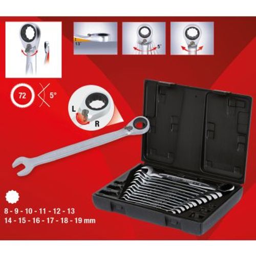 Productbeeld voor Set ratelringsteeksleutels