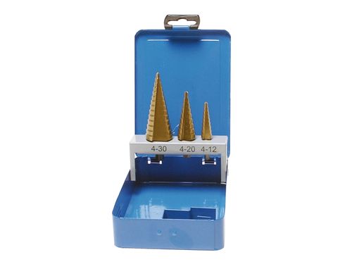 Productbeeld voor HSS-trapborenset TIN (3-delig)