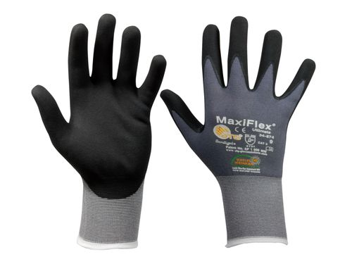 Productbeeld voor Nylon handschoen nitril/pu-schuim, maat 9, 10 paar - voordeelpakket